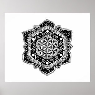 Blomma av livmandalaen poster