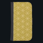 Blomma av ljust guld för livmönster på guld plånboksfodral<br><div class="desc">Blomman av livsymbolet i en repetition fodrade mönster i ljust guld på en mörkare guld- bakgrund.</div>