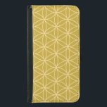 Blomma av ljust guld för livmönster på guld samsung galaxy s5 plånboksfodral<br><div class="desc">Blomman av livsymbolet i en repetition fodrade mönster i ljust guld på en mörkare guld- bakgrund.</div>