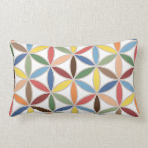 Blomma av mönster för Retro färg för liv det stora Lumbarkudde