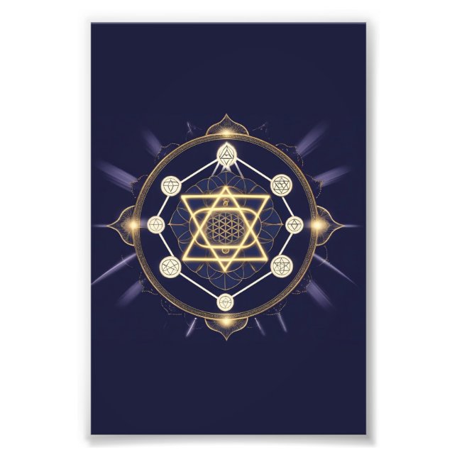 Blomma av oändlighet — Celestial helig geometri Fototryck (Framsidan)