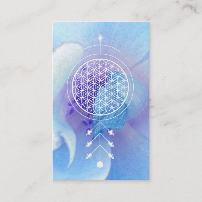 *~*blomma av rosa sakral geometriYoga Reiki för Visitkort (Framsida)