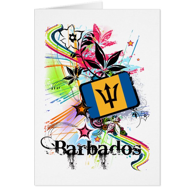 Blomma Barbados Hälsningskort (Framsidan)