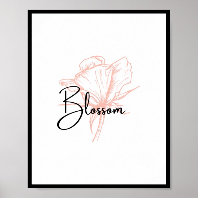 BLOMMA Blommigt för blommar Vår blomma Blommigt Poster (Framsidan)