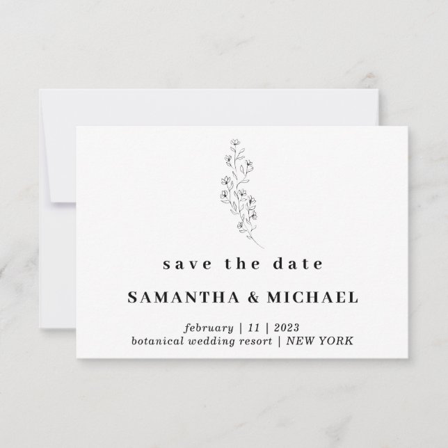 Blomma Boho Klar Indie Spara datum Bröllop Inbjudningar (Framsida)