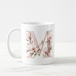 Blomma Bokstav M Magnolia Blomma Personlig Mugg