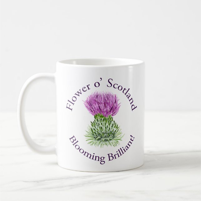 Blomma briljant skotsk Thistle Kaffemugg (Vänster)