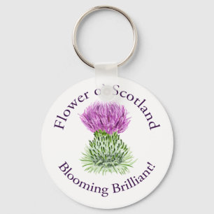 Blomma briljant skotsk Thistle Nyckelring