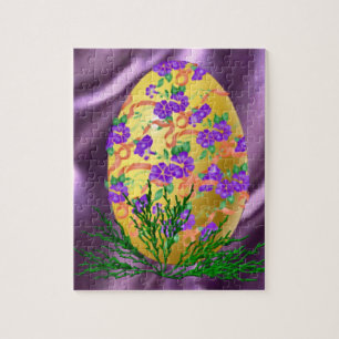 Blomma dekorerat ägg pussel
