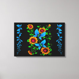 Blomma Doodle Canvastryck