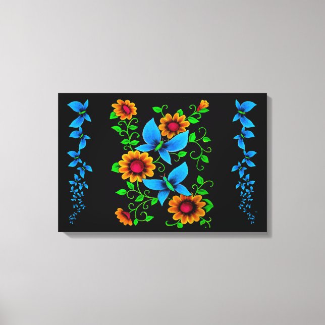 Blomma Doodle Canvastryck (Framsida)