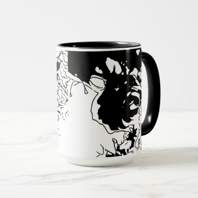 Blomma Doodle Mugg (Framsida höger)