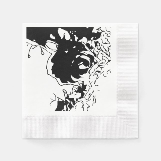 Blomma Doodle Pappersservett (Framsidan)