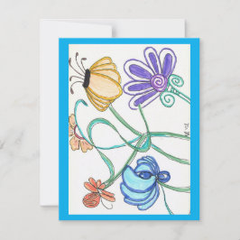 Blomma Doodle - Tomt kort