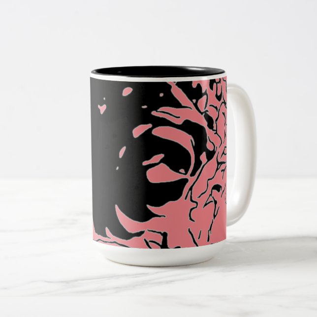 Blomma Doodle Två-Tonad Mugg (Framsida höger)