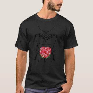Blomma Enkel Bröllop Bröllopsdusch Blommig Förlova T Shirt
