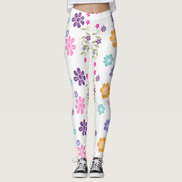 Blomma Färgrik Trendig Design Leggings
