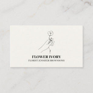 Blomma Feminint Evenemang Elfenbensvitt Beige Visitkort
