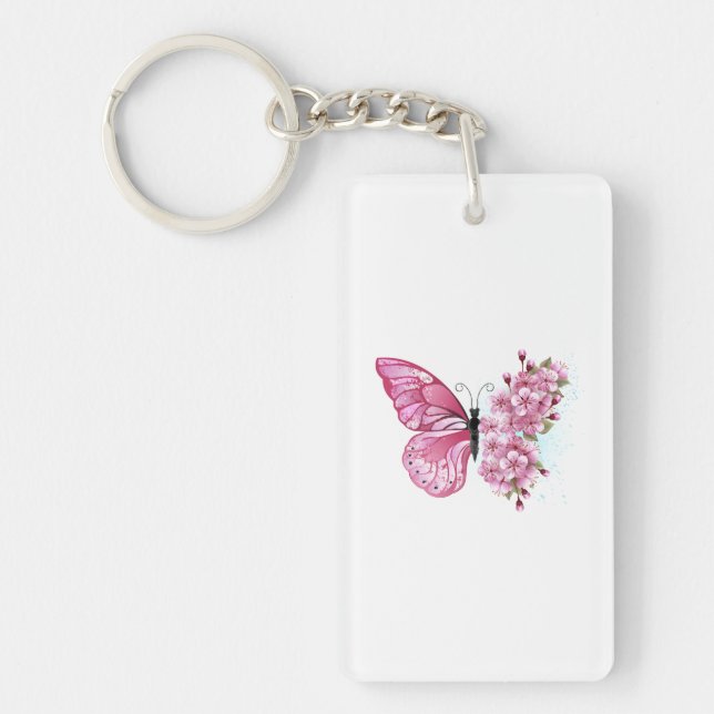 Blomma Fjäril med Rosa Sakura (Framsidan)