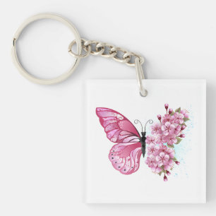 Blomma Fjäril med Rosa Sakura