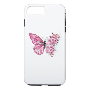 Blomma Fjäril med Rosa Sakura