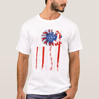 Blomma Fjäril USA Med T Shirt