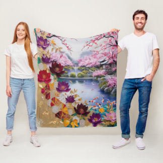BLOMMA FLEECEFILT