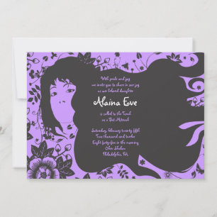 Blomma Flicka Bar Bat Mitzvah Inbjudan Inbjudan