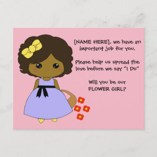 Blomma Flickas Förlovningskort - Brunett Inbjudningar