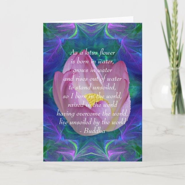 Blomma för Buddha citationsteckenlotusblomma Kort (Framsida)