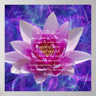 Blomma för Buddha citationsteckenlotusblomma Poster
