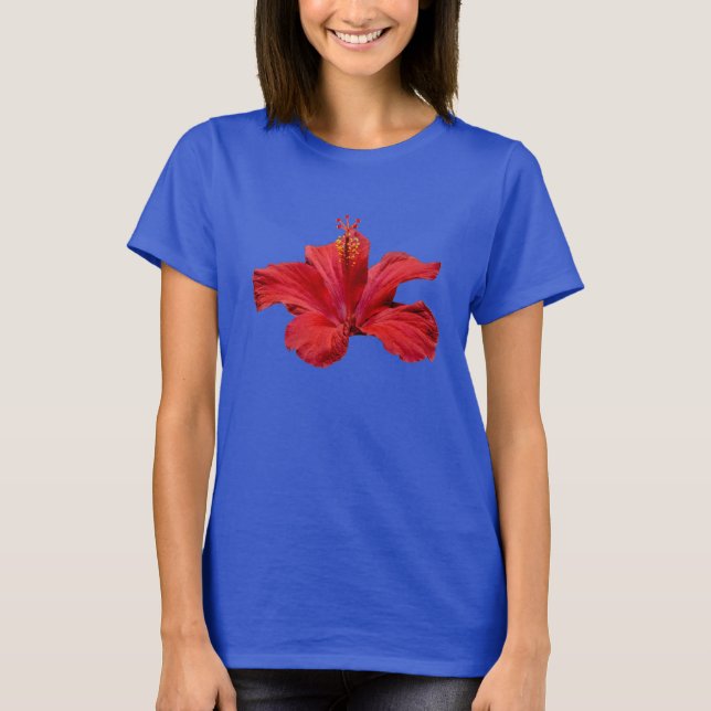 Blomma för hibiskus för Luau party tropisk T-shirt (Framsida)
