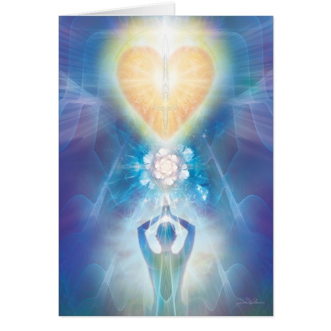 Blomma för hjärta V071 Hälsningskort (Framsidan)