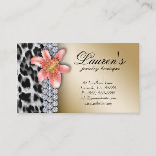 Blomma för lilja för smyckenLeopardvisitkort Visitkort