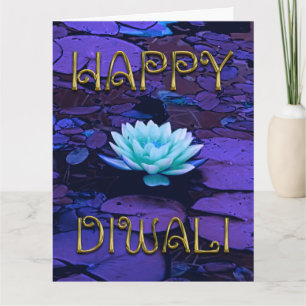 Blomma för lotusblomma för lycklig Diwali Kort
