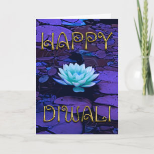 Blomma för lotusblomma för lycklig Diwali Kort