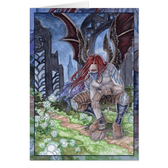 Blomma för natt hälsningskort (Framsidan)