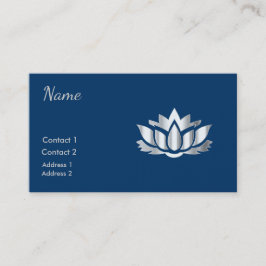 Blomma för silverlooklotusblomma i midnatta blått visitkort