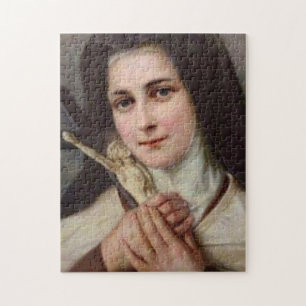 Blomma för St. Therese lite med crucifixen Pussel