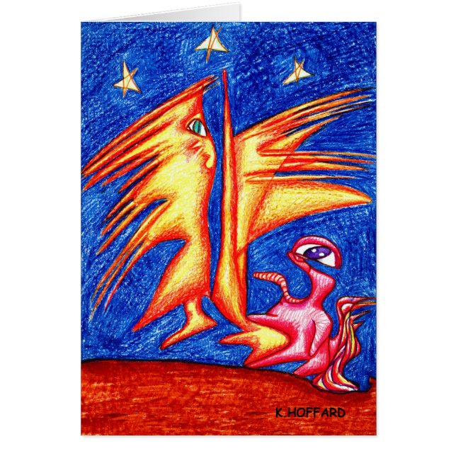 "Blomma " "för Starry natt" - Hälsningskort (Framsidan)