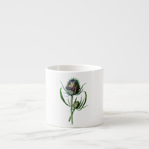 Blomma för vild för skotsk Thistle för vintage Espressomugg