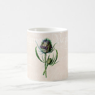 Blomma för vild för skotsk Thistle för vintage Kaffemugg