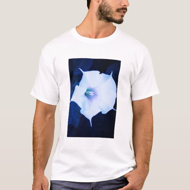 blomma för vitängeltrumpet t-shirt (Framsida)
