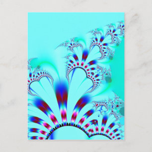 Blomma ·, Fractalkonst ·, Turkos Vykort