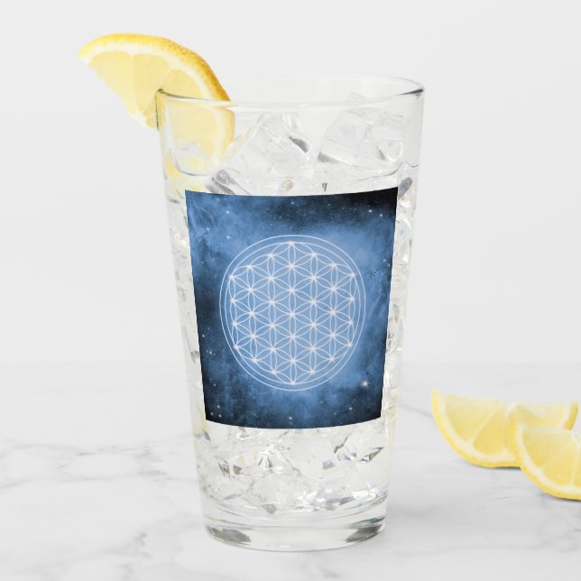 blomma, helig, geometrisk, chakra,zen glaskopp (Framsida Ice)