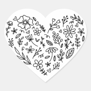 Blomma Hjärtdekal, Blomma, Vilda blommor Botanik Hjärtformat Klistermärke