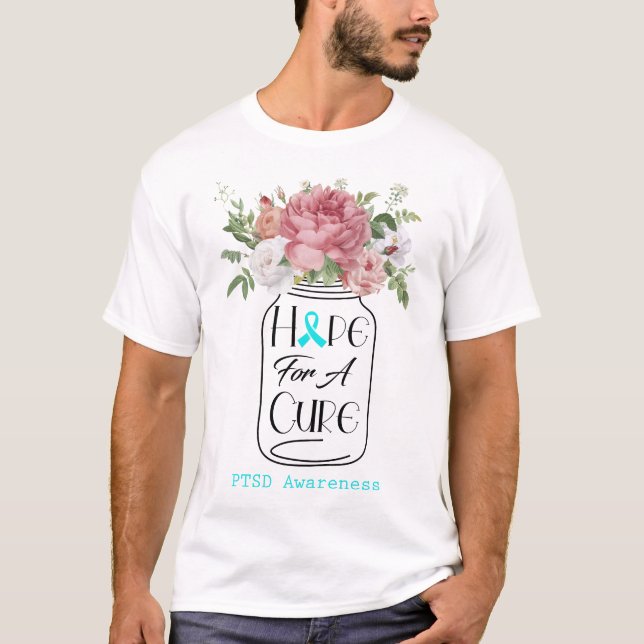 Blomma Hopp Om Ett Botemedel PTSD Medvetenhet T Shirt (Framsida)