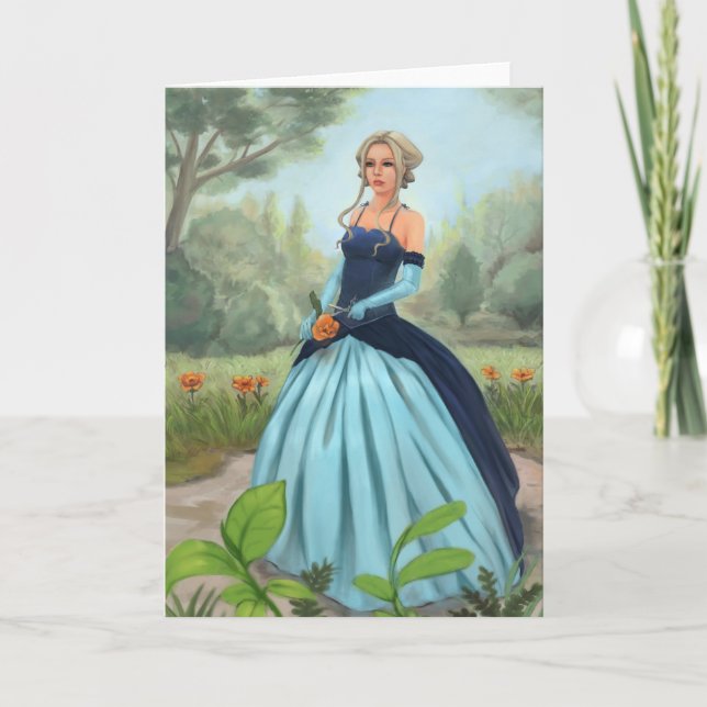 "Blomma i det trädgårds-" hälsningkortet Kort (Framsida)