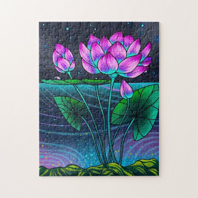 blomma i en mörk natt pussel (Vertikal)