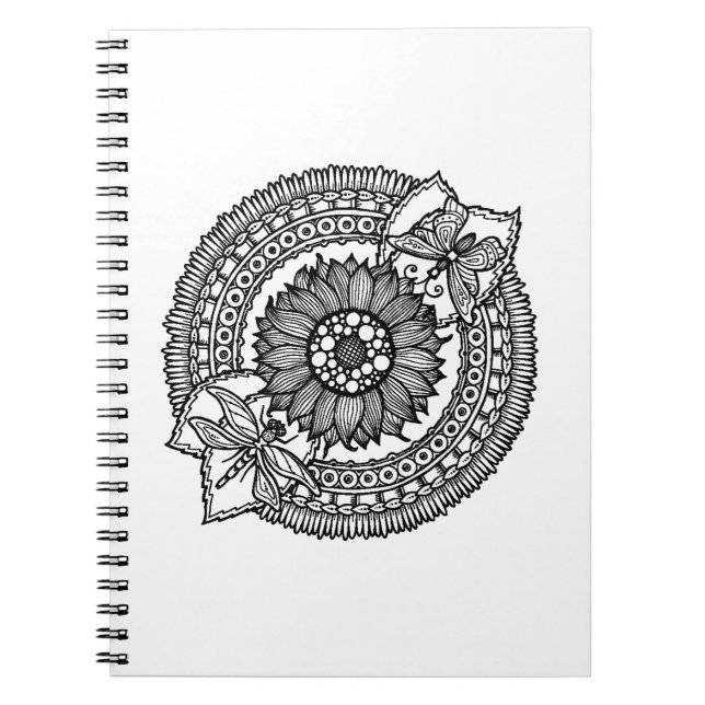 Blomma i Mandala Anteckningsbok (Framsidan)